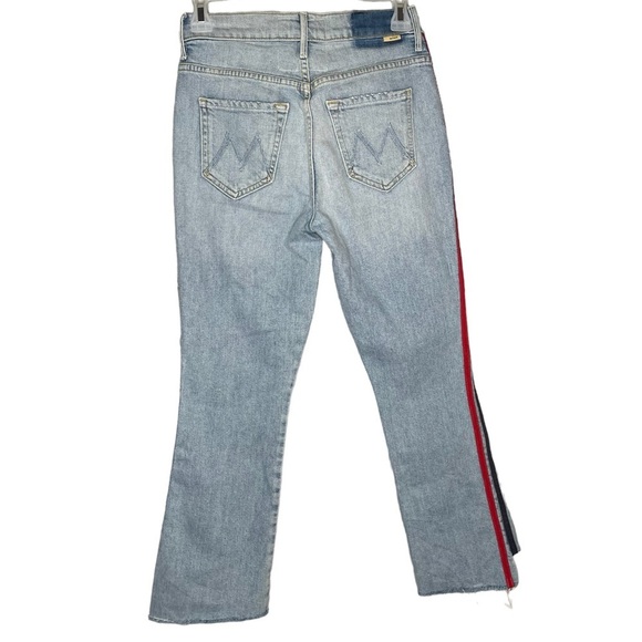 Mother Superior jeans the insider crop step fray thanks racer stripe women’s 24 - Picture 4 of 11